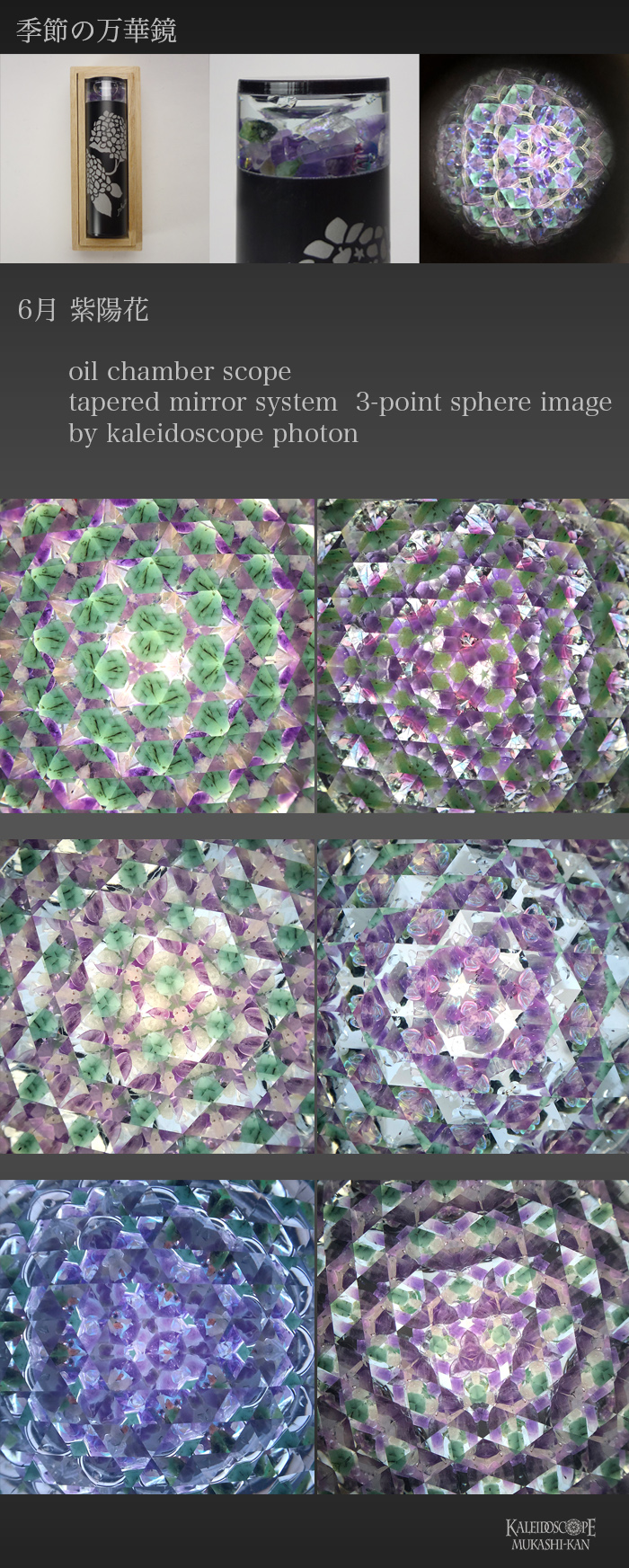 万華鏡：オイル]季節の万華鏡 6月 紫陽花：カレイドスコープ・フォトン